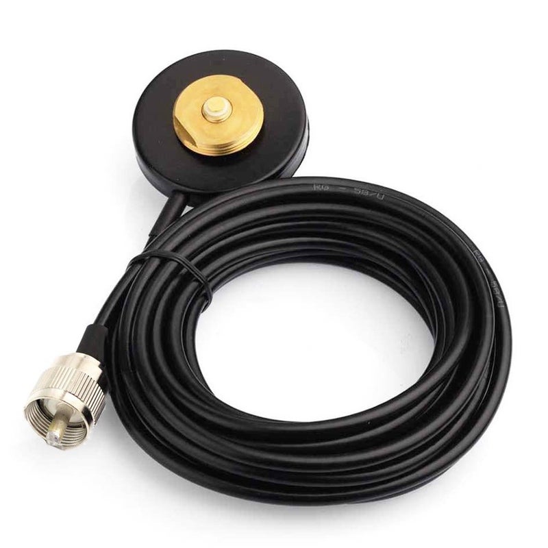 TengKo NMO Dual Band High Gain Antennas for CAR Mobile Radio UHF VHF 400-470 136-174MHZ and Mount Magnetic Base for Mobile Radios PL259 Connector (Mount Base) - Image 1